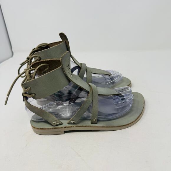 Free People Lace-Up Gray Gladiator Sandals Size 36 (US 6) | Boho Festival Style - Picture 7 of 13